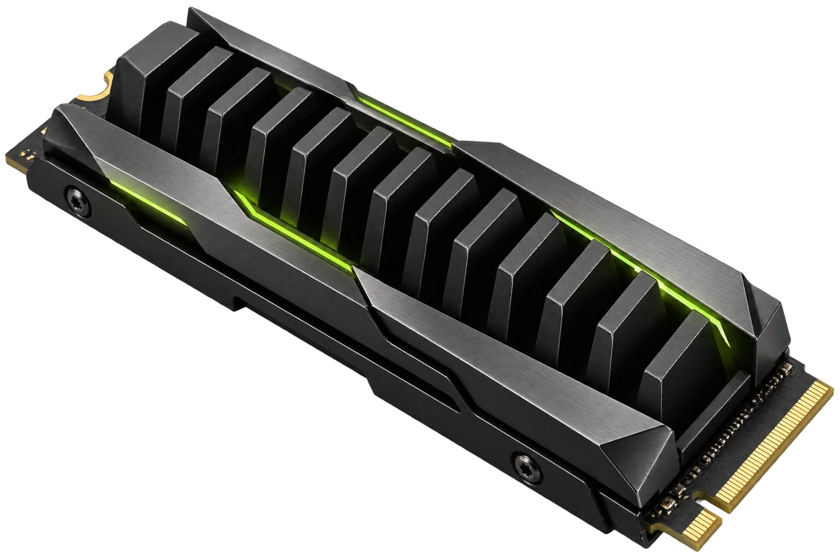 Crucial T705 2 TB con disipador. Representación ilustrativa de la familia Crucial T705 con disipador; no es una fotografía exacta del producto.